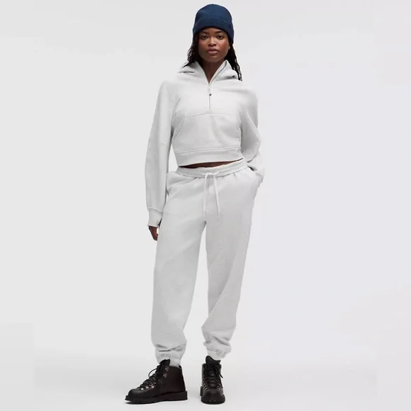 Part of MATCHING SET Lululemon Gray Sweatshirt Scuba Oversized Half-Zip Hoodie - Picture 2 of 9